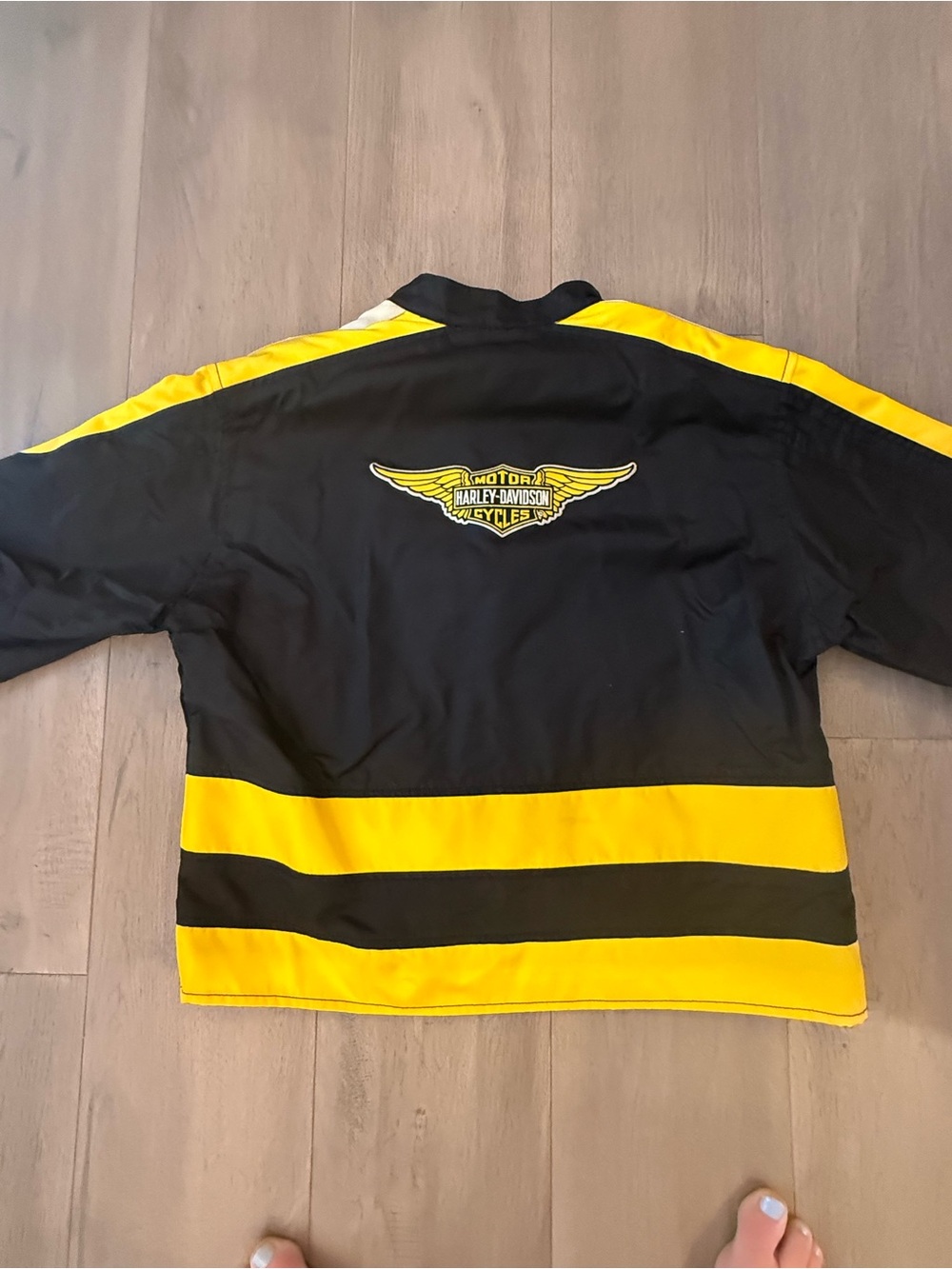 Harley-Davidson Women Black and Yellow Motorcycle Jacket with Reflective Stripes - Picture 4 of 5